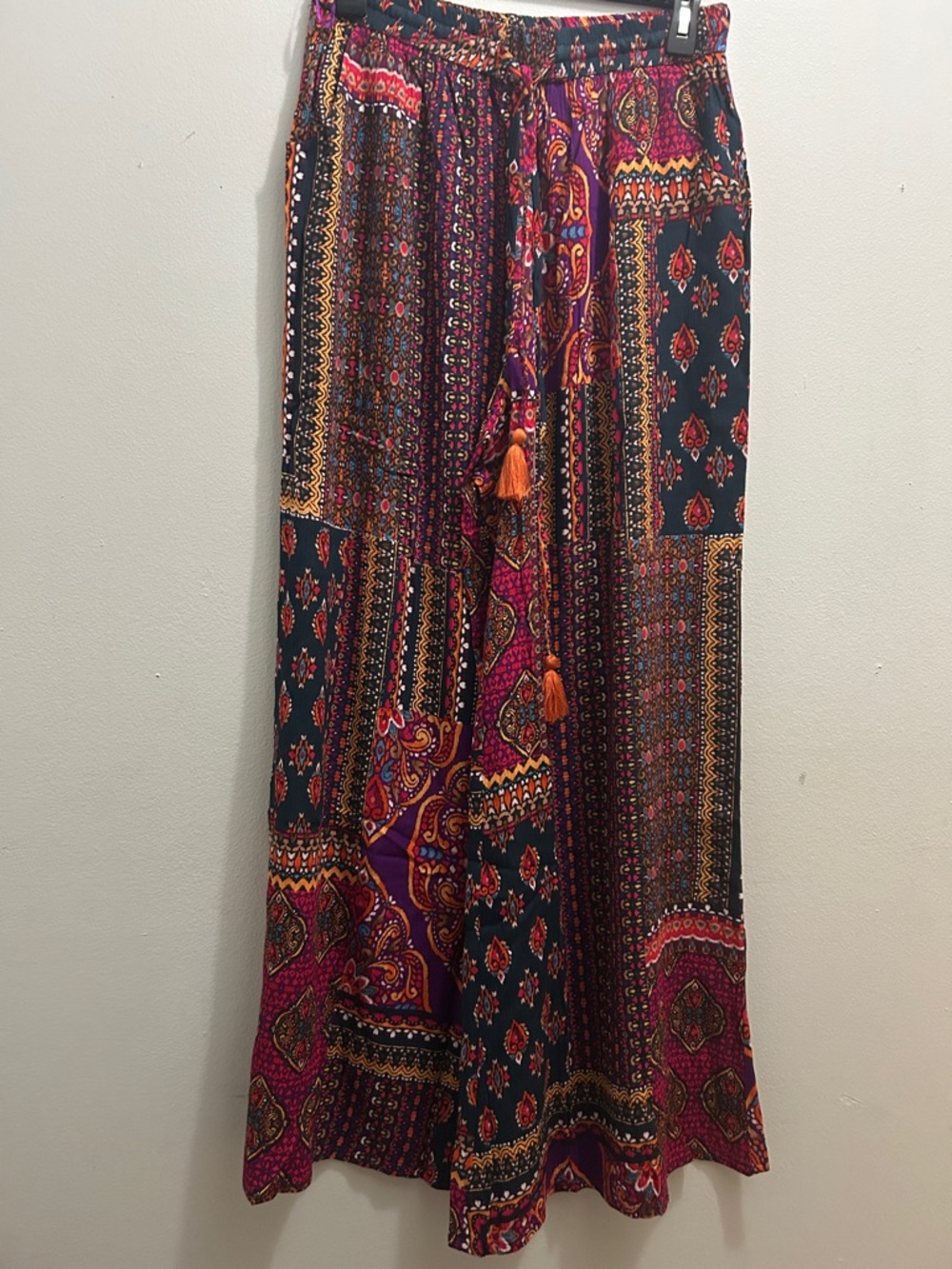 Rising International Teal and Magenta Patchwork pants